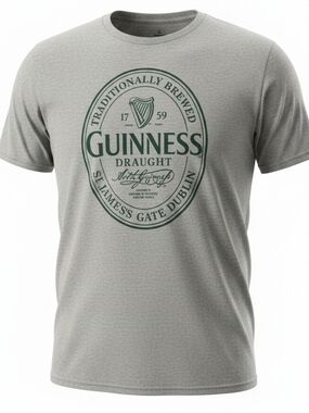 Guinness Grey Logo Graphic T‑Shirt for Men